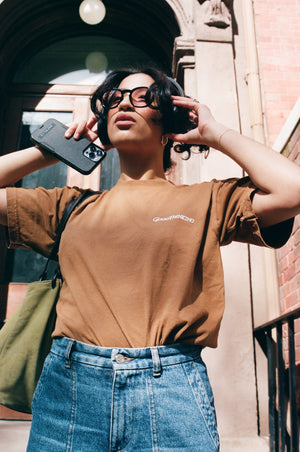 Embroidered Logo Tee (Caramel)