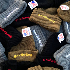 Black Acrylic Logo Beanie