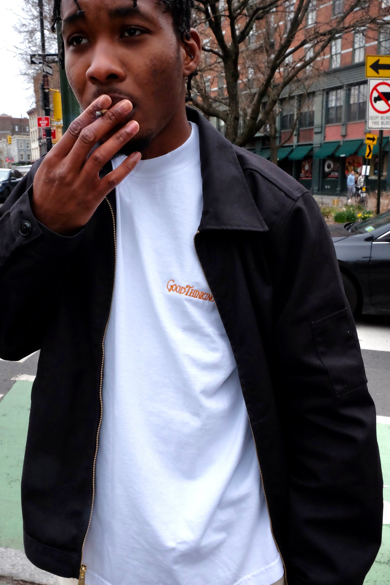 Embroidered Logo Tee (White)
