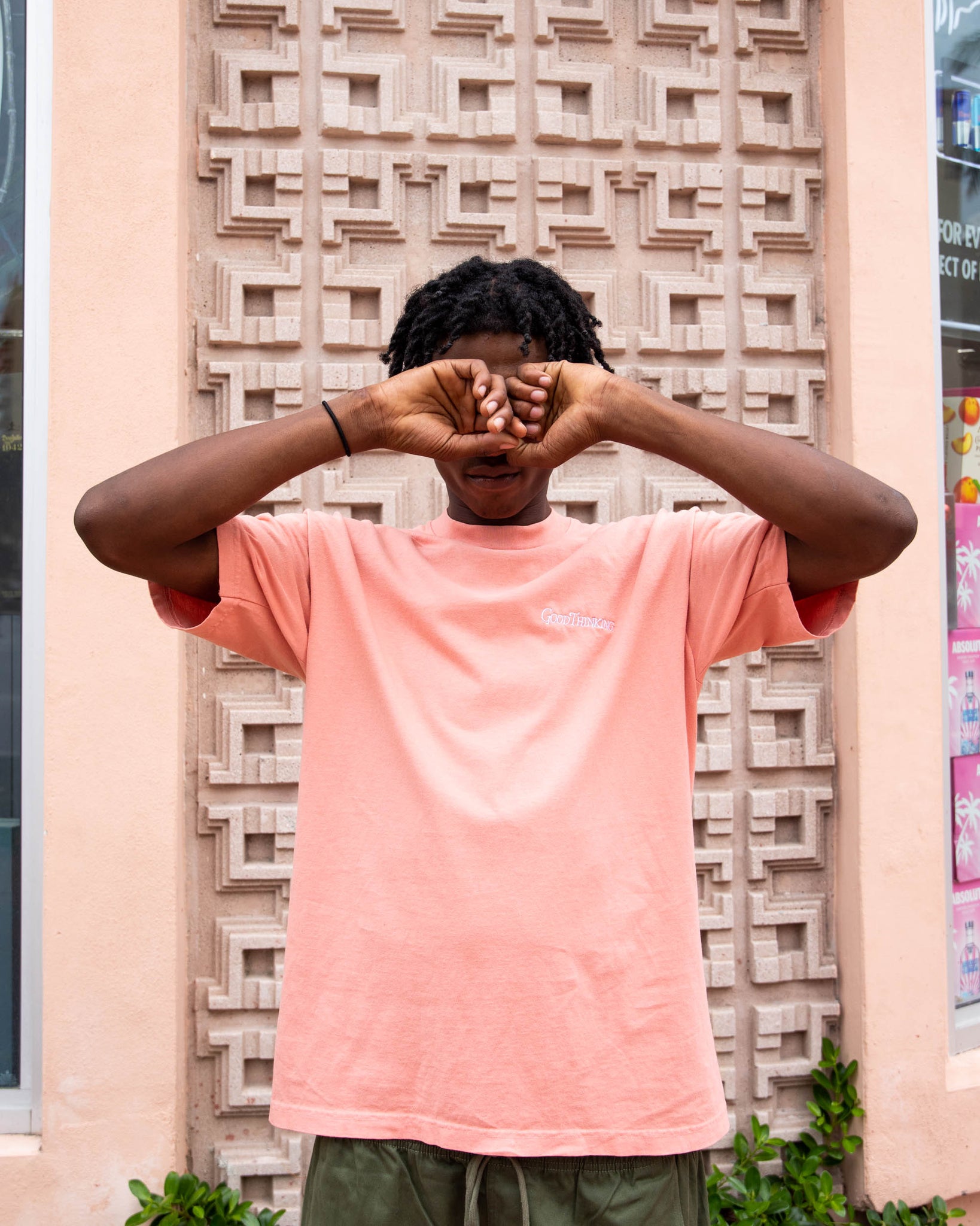 Embroidered Logo Tee - Coral