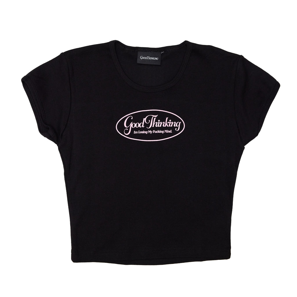 Losing My Mind Baby Tee (Black)